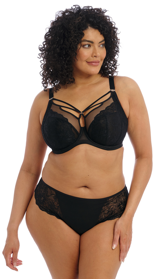 Elomi Brianna Plunge Bra Thong Set Black