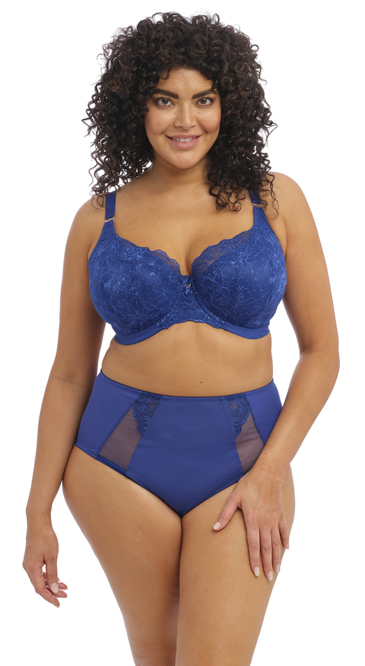 Elomi Brianna Half Cup Padded Plunge Bra Brief Set Lapis Blue