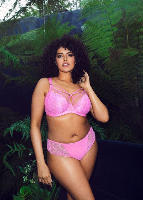 Elomi Brianna Plunge Bra Brief Very Pink Promo