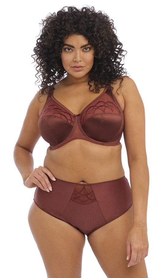 Elomi Cate Full Cup Bra Full Brief Set Dark Copper