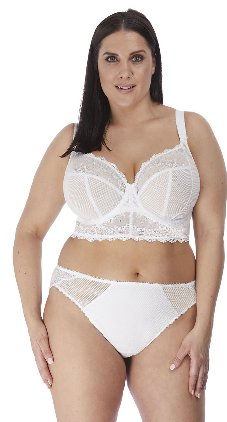 Elomi Charley Longline Bralette Brief set White