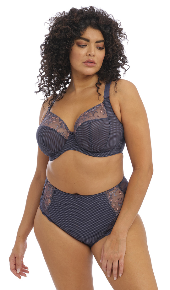 Elomi Charley Plunge Bra Brief Set Storm Grey