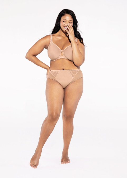 elomi Charley Plunge Bra Promo Pic Fawn