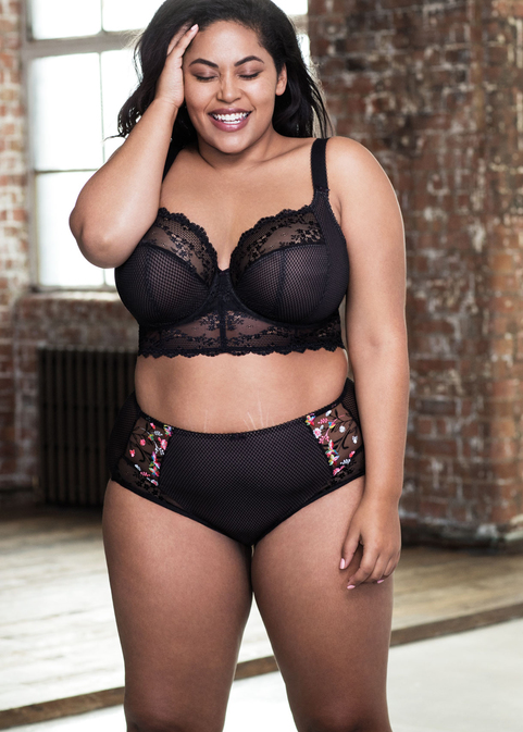 Elomi Charley Underwired Plunge Bra Bralette Black