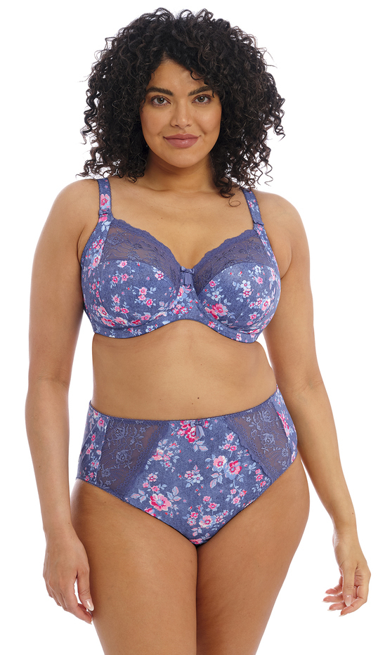 Elomi Moran Underwired Plunge Bra Denim Floral