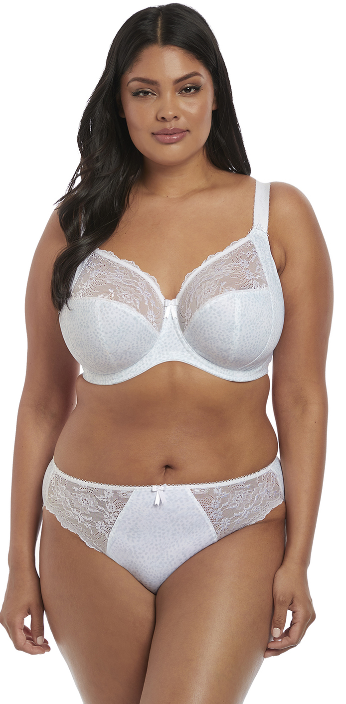 Elomi Morgan Plunge Bra With Stretch Brief Set White