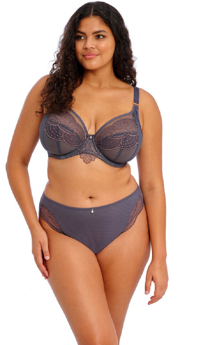 Elomi Priya Plunge Bra Brief Storm Grey