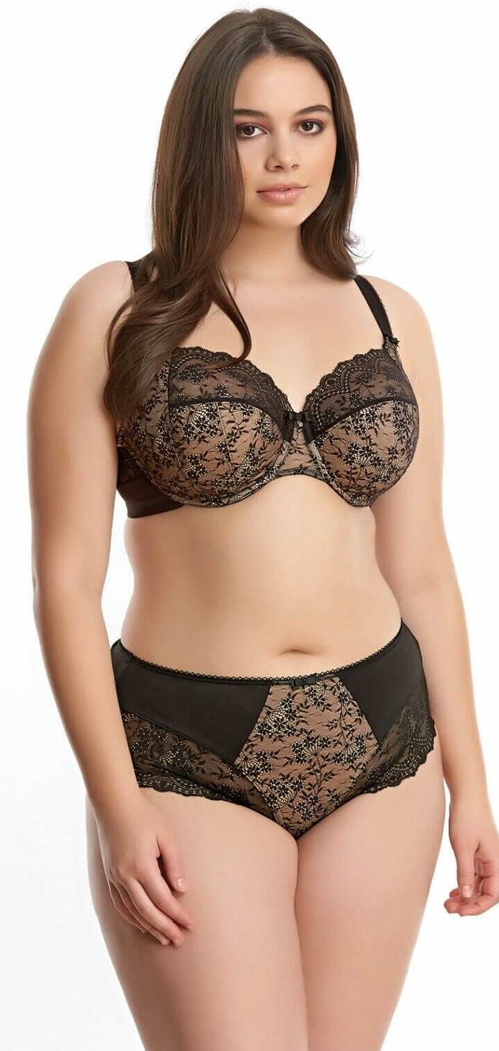 Elomi Tia Bra Brief Set Black