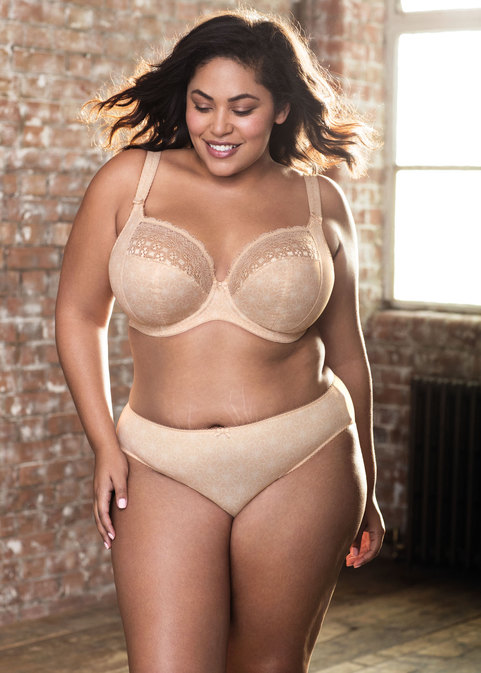 Elomi Plunge Bra With Stretch Bra Briefs Caramel Promo Pic