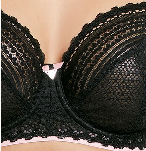 freya Daisy Lace Close Up Balcony Bra Black Noir