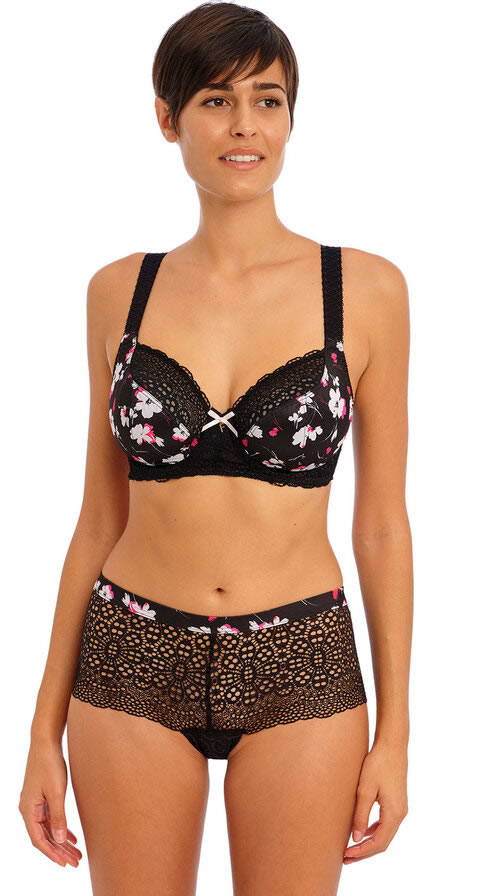 Freya Daydreaming Balcony Bra Short Set Black Flora