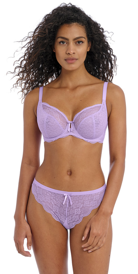 Freya Fancies Plunge Bra Brazilian Pant Purple Rose