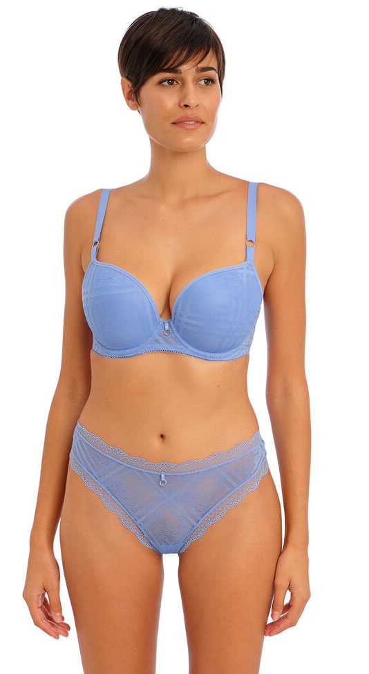 Freya Fatale Moulded Bra Brazilian Pant Cornflower Blue