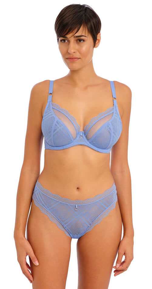 Freya Fatale Plunge Bra Brazilian Pant Cornflower Blue