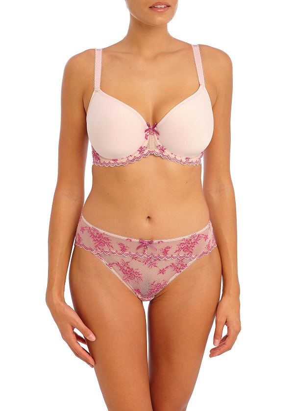 Freya Offbeat Decadence Moulded T Shirt Bra Brieef Vintage Rose