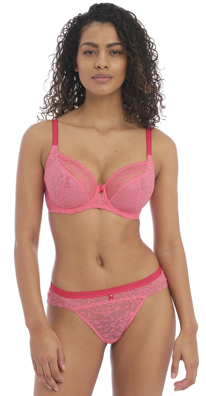 Freya Offbeat Plunge Bra Short Set Pink