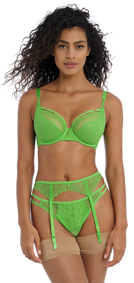 Freya Temptress Plunge Bra Brazilian Pant Poison Green