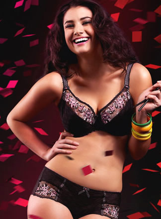 Freya Nadia Balcony Bra and shhort set promo black