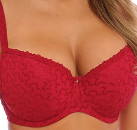 Fantasie Ana Half Cup Padded Plunge Bra Red