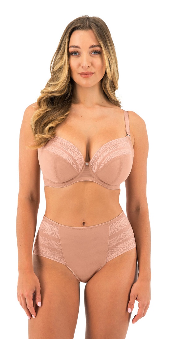 Fantasie Devote Underwired Side Support Plunge Bra Cafe Au Lait