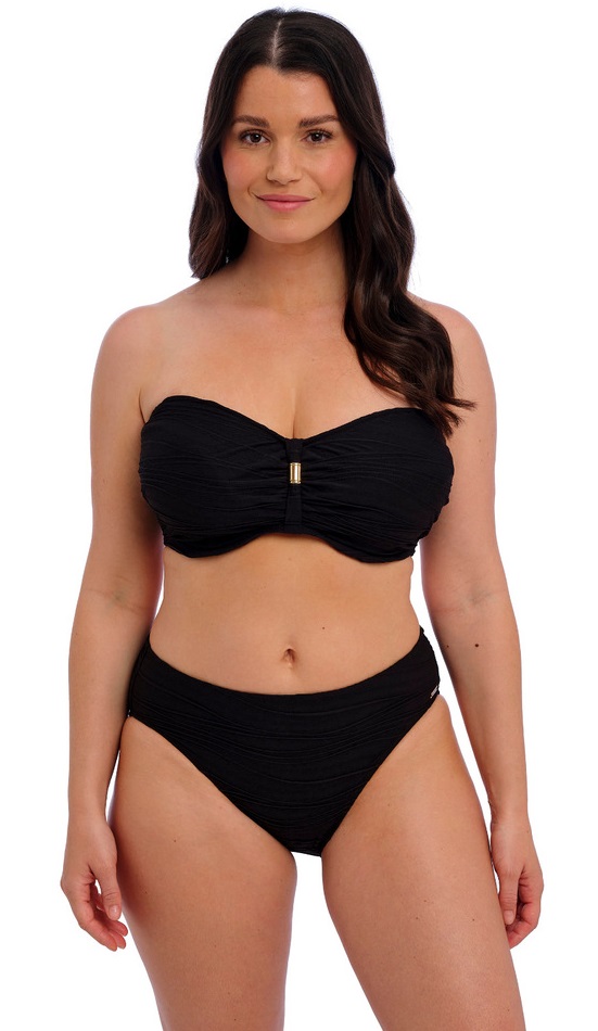 Fantasie Beach waves Bandeau Bikini Bra Pant Set Black