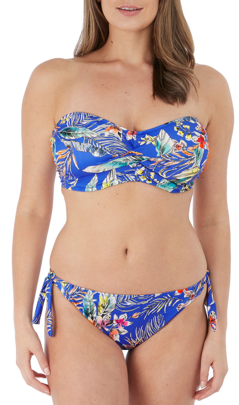 Fantasie Burano Bandeau Bikini Bra Tie Pant Pacific Blue