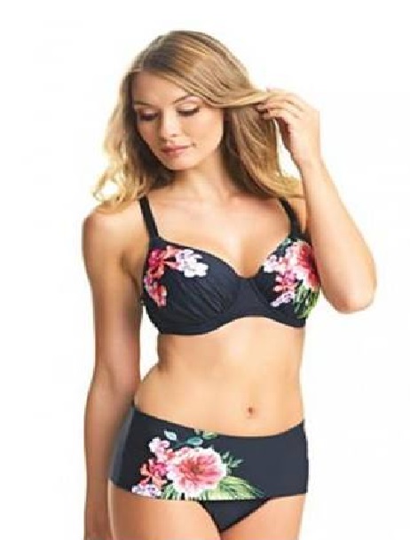 Fantasie Mustique Full Cup Bikini Bra Fold Pant Black Multi