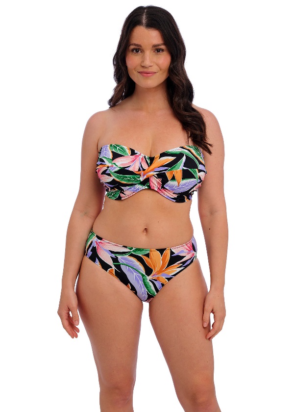 Fantasie Mykonos Bandeau Bikini Bra Pant Set Black