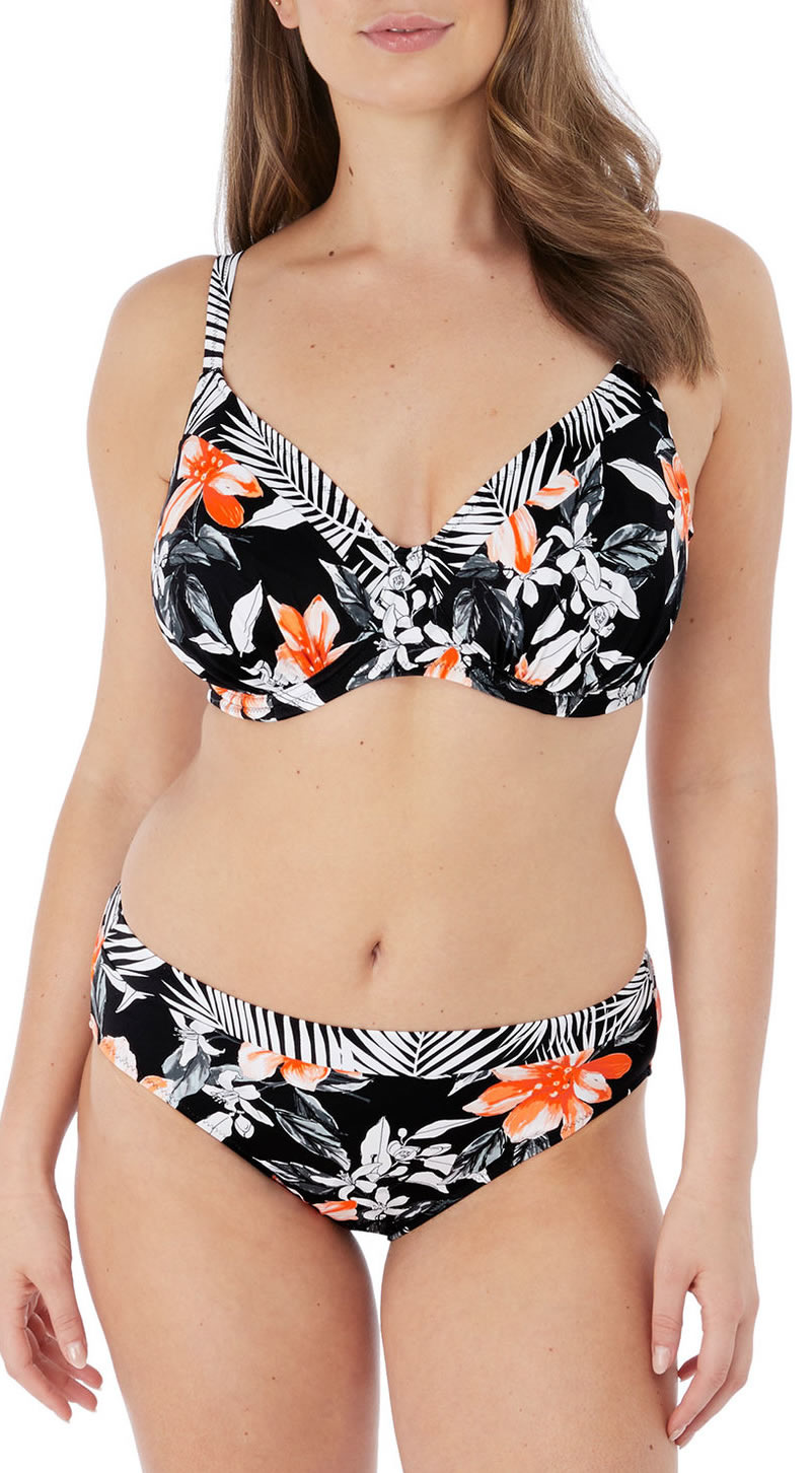 fantasie Port Maria Full Cup Bikini Bra With Mid Rise Pant Black