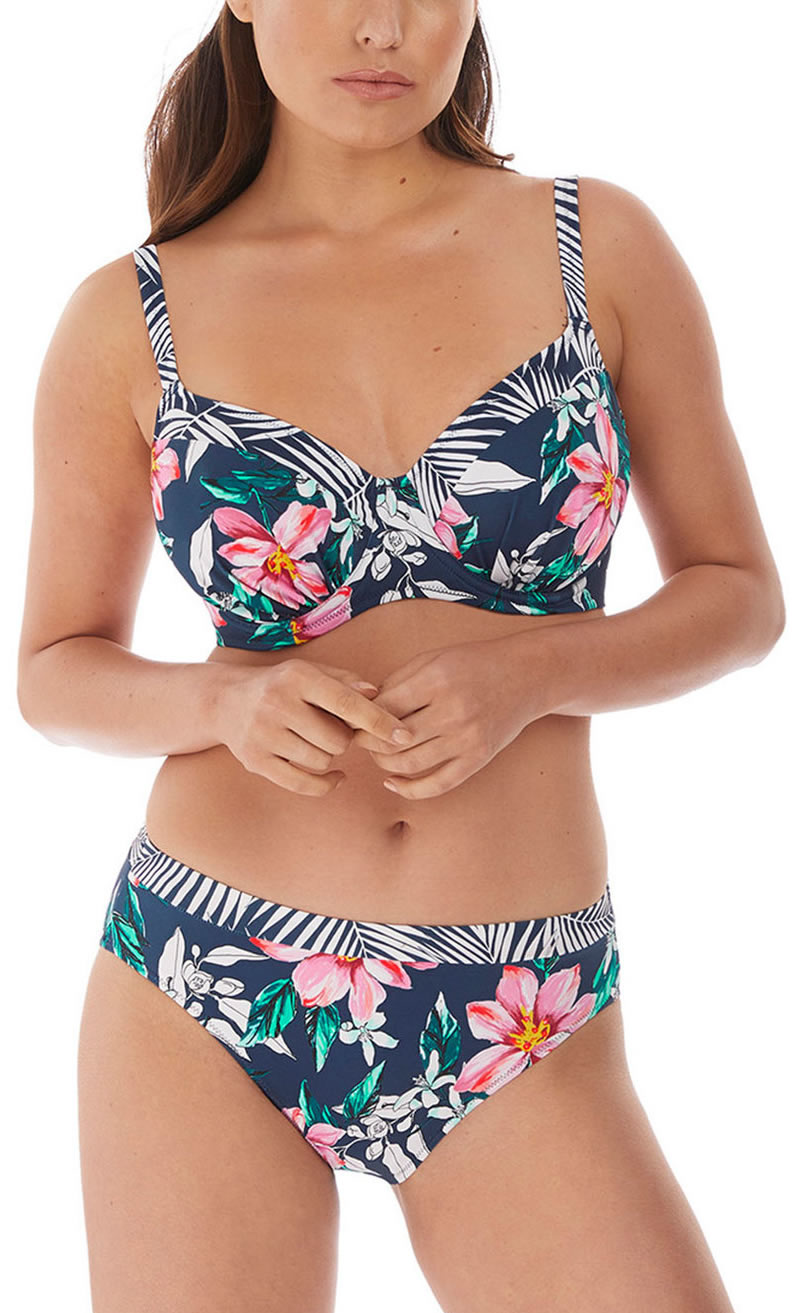 Fantasie Port Maria Full Cup Bikini Bra Mid Rise Pant Ink