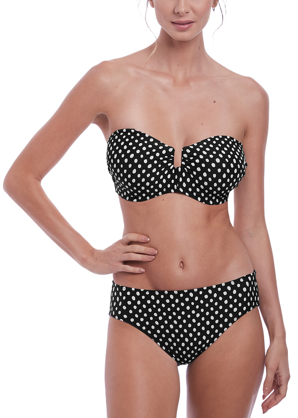 Fantasie Santa Monica underwired Bandeau Bikini Bra Classic Pant Set black White