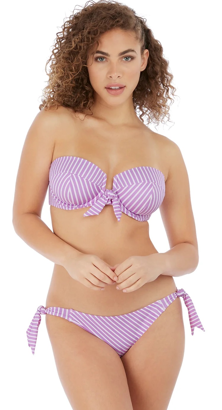 Freya Beach Hut Bandeau Bikini Bra Pant Set Cassis