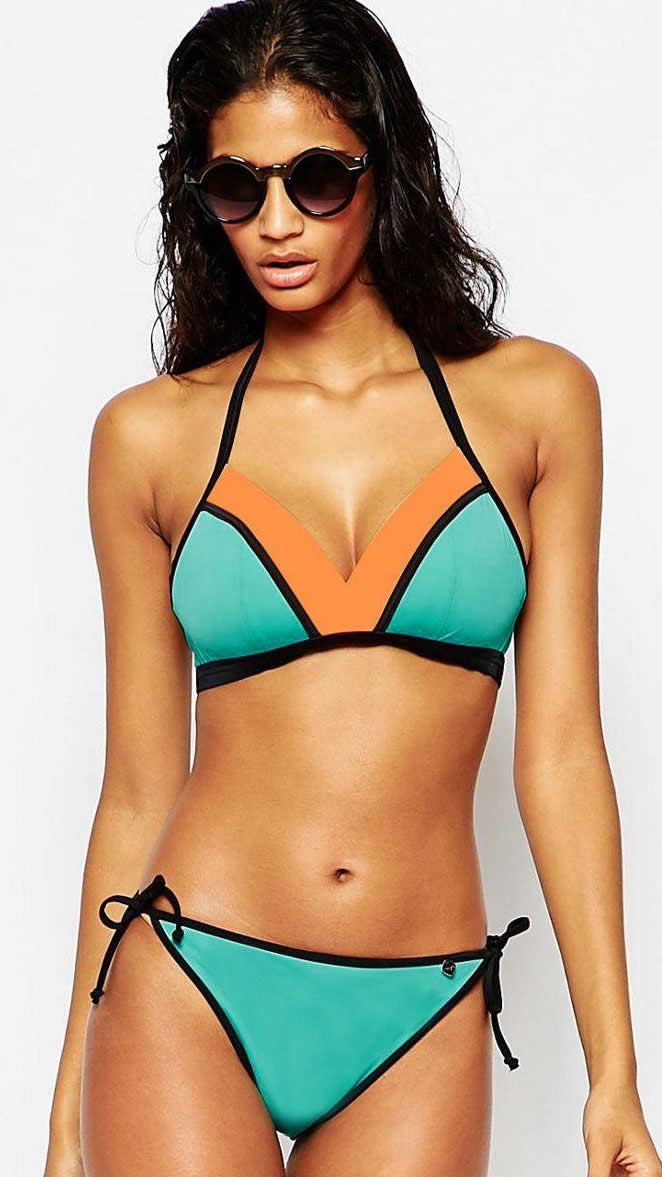 Freya Bondi Triangle Bikini Bra-Tie Pant Set Seaspray