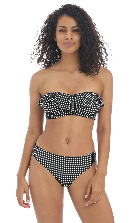 freya Check In Bandeau Bikini Bra Pant Set Monochrome