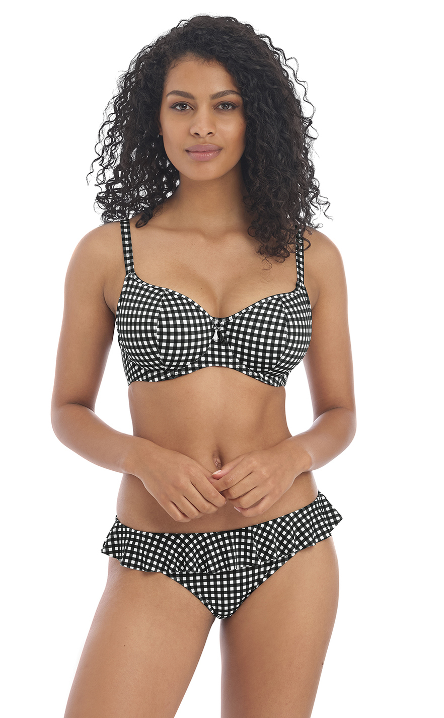 Freya Check In Sweetheart Bikini Bra Pant Set Monochrome