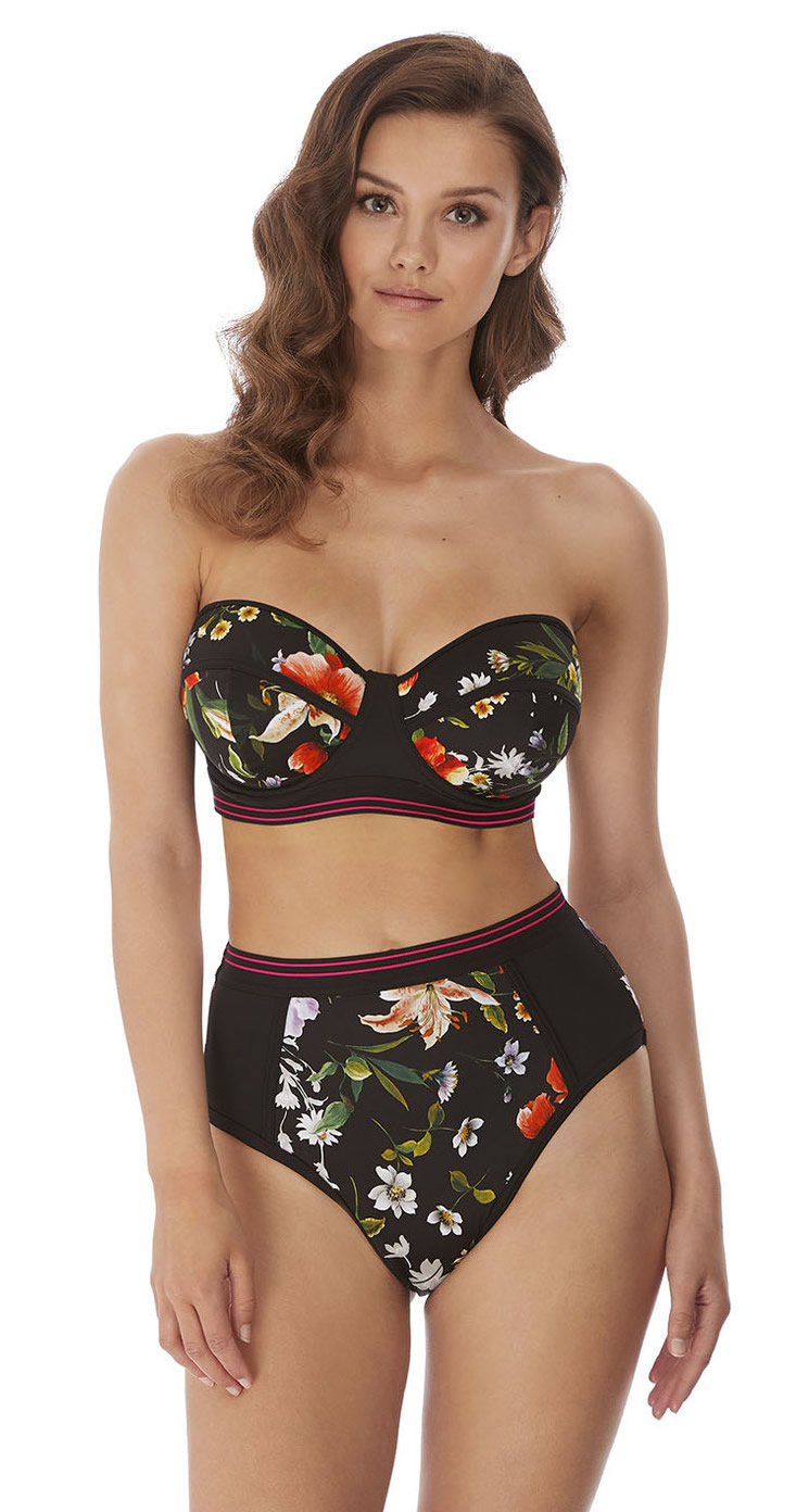 Freya Club Envy Bandeau Bikini Bra High Waisted Pant 