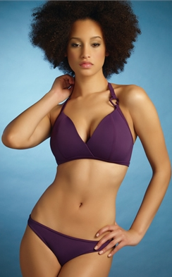 freya eclipse triangle bikini bra and narrow briefs aubergine