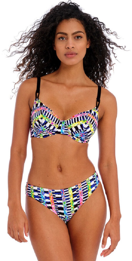 Freya Electro Rave Plunge Bikini Bra Narrow Pant Multi