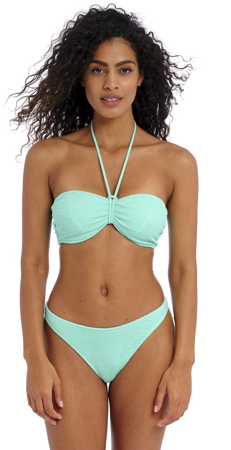 Freya Ibiza Waves Bandeau Bikini Bra Classic Pant Set Frozen-Aqua-Blue