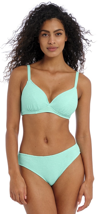 Freya Ibiza Waves Plunge Bikini Bra Classic Pant Set QFrozen-Aqua-Blue