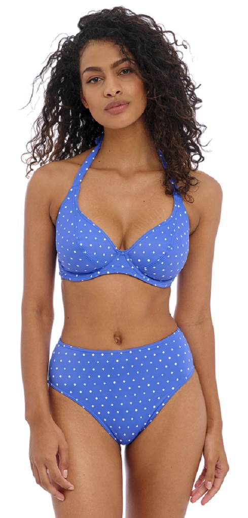 Freya Jewel Cove Halterneck Bikini Bra High Pant Azure Spot