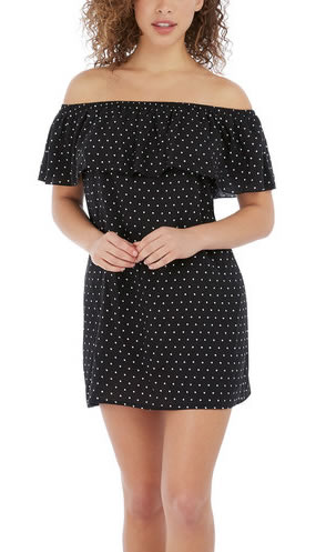 Freya Jewel Cove Beach Dress Black White Spot