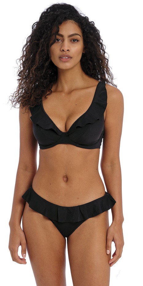 Freya Jewel Cove High Apex Plunge Bikini Bra Italini Pant Black
