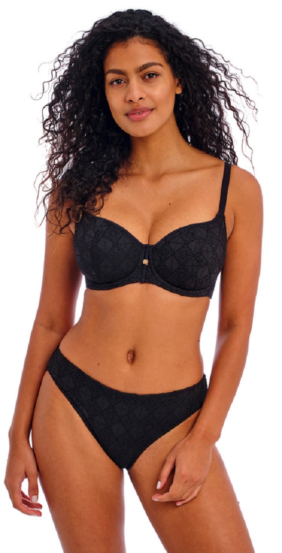 Freya Nomad Nights Padded Sweetheart Bikini Bra Pant Set Black