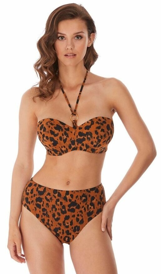 Freya Roar Instinct Bandeau Bikini Bra High Pant Leopard Print