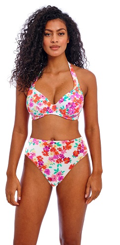 Freya Summer Sould Halterneck Bikini Bra High Waisted Pant White