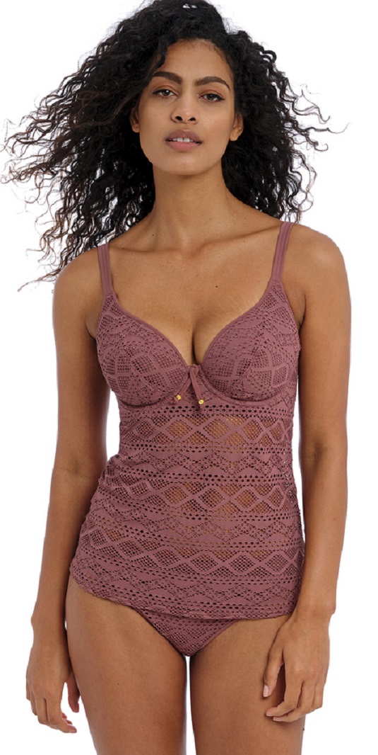 Freya Sundance Padded Plunge Tankini Nutmrg