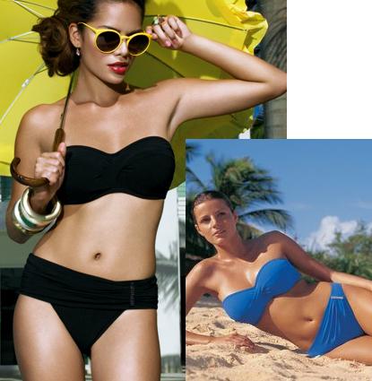 fantasie athena bandeau bikini bra black surf