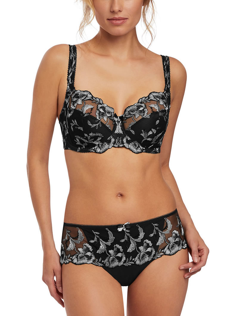 fantasie Angelina Side Support Bra Thong Set  Platinum